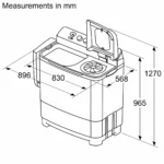 Bosch WJZ115D0IN 11 Kg Semi-Automatic Top Load Washing Machine | 1300 RPM | Vario Pulsator - Image 2