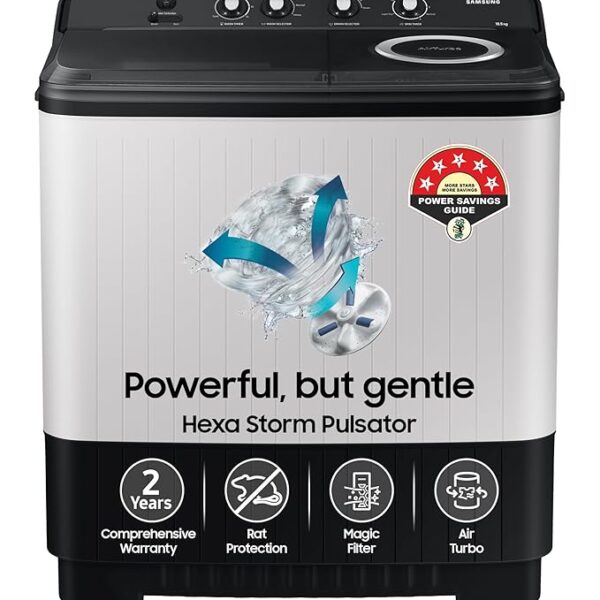 Samsung 10.5 kg, 5 star, Semi-Automatic Top Load Washing Machine