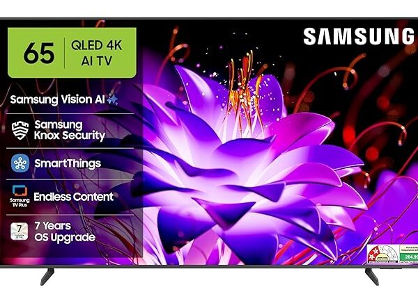 Samsung 163 cm (65 inches) Vision AI 4K Ultra HD Smart QLED TV QA65QEF1AULXL