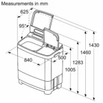 BOSCH 8.5 kg 5 Star with 1360 High RPM Spin Motor Semi Automatic Top Load Multicolor  (WJP854V0IN) - Image 5